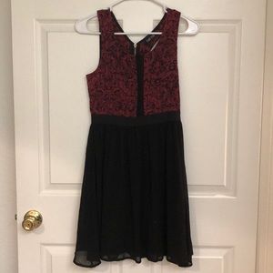 Sexy red and black mini dress